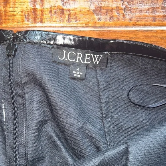 J. Crew Pencil Skirt in Croc Embossed Faux Leather, size 4 - Picture 2 of 9